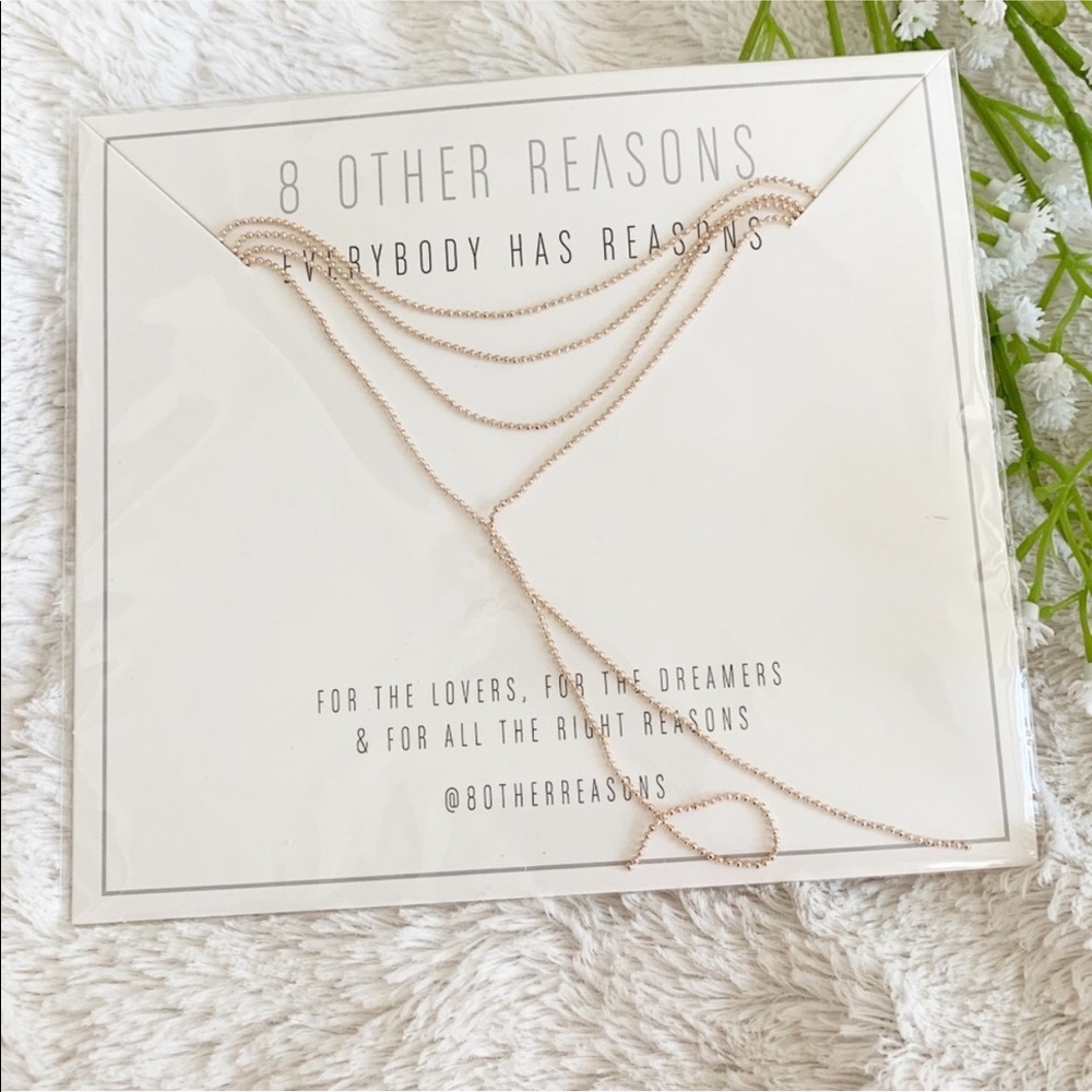 8 Other Reasons Rose Gold Dainty Dangling Choker - Picture 3 of 3